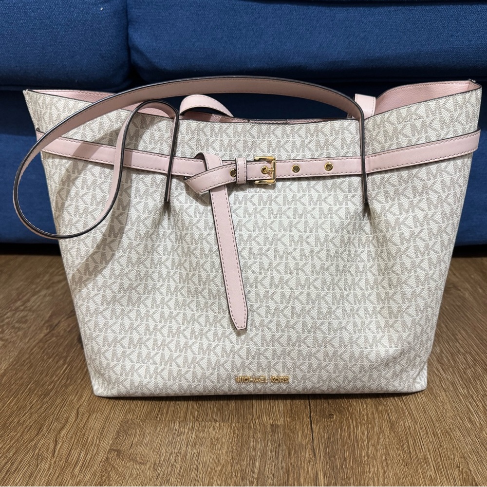Michael Kors Pink and Cream Tote Bag
